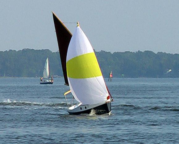 PocketShip with Spinnaker flying - www.clcboats.com